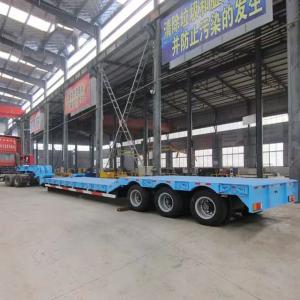Quality 60 Tons Lowboy Loader Lowbed Truck Semi Trailer for Heavy Duty Equipment Transportation wholesale