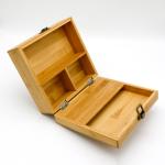Eco-Friendly Laser Logo Wooden Bamboo Boxes Wood Storage Gift Box with Metal