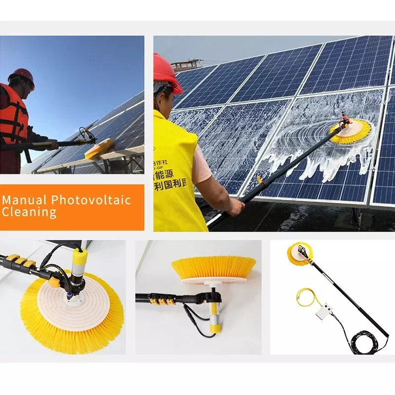 Window Solar Panel Cleaning Brush Photovoltaic Solar Cleaner Wiper Scourer