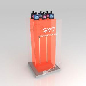 Quality GDR05-JC05 Makeup Display Rack with 3mm Orange Semi-Transparent Acrylic Assembled Box for Fashion Boutique wholesale