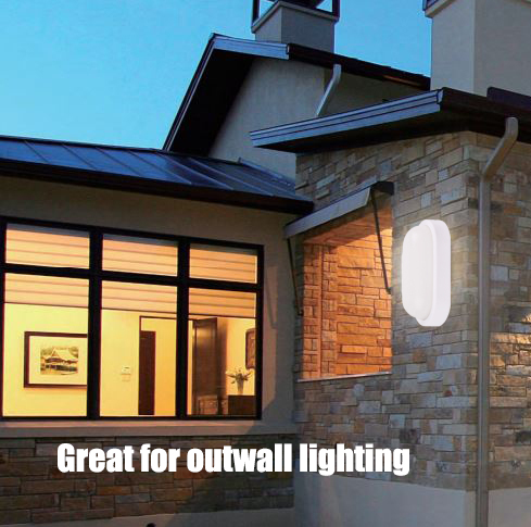 Oval PIR Surface Mounted LED Bulkhead Light IP54