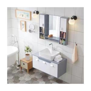Quality End Luxury Modern Design 28 72 inch Fluted PVC Membrane Narrow Floating Bathroom Vanities Cabinet Set wholesale