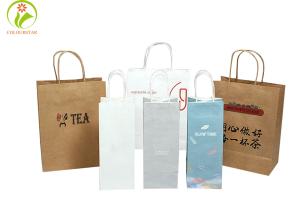 Quality CMYK Pantone Kraft Paper Bag 300gsm FSC OEM With Handle wholesale