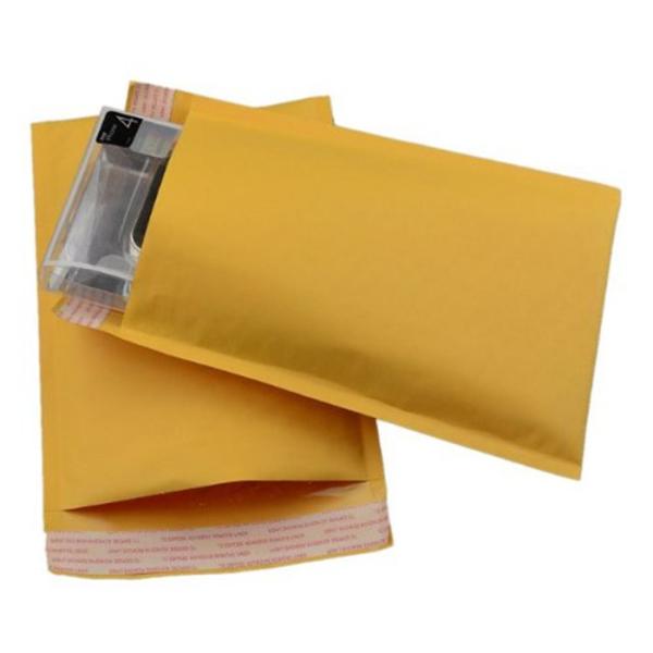 Lightweight Yellow Kraft Bubble Mailers , Kraft Bubble Envelopes Shock