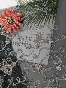 Quality Female Dresses Floral Embroidered Lace Fabric For Lady Garment wholesale