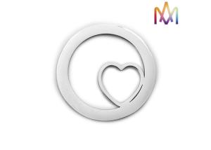 Quality 30mm Heart Shaped Hollow Circular Ring Ladies Bracelet Charms wholesale