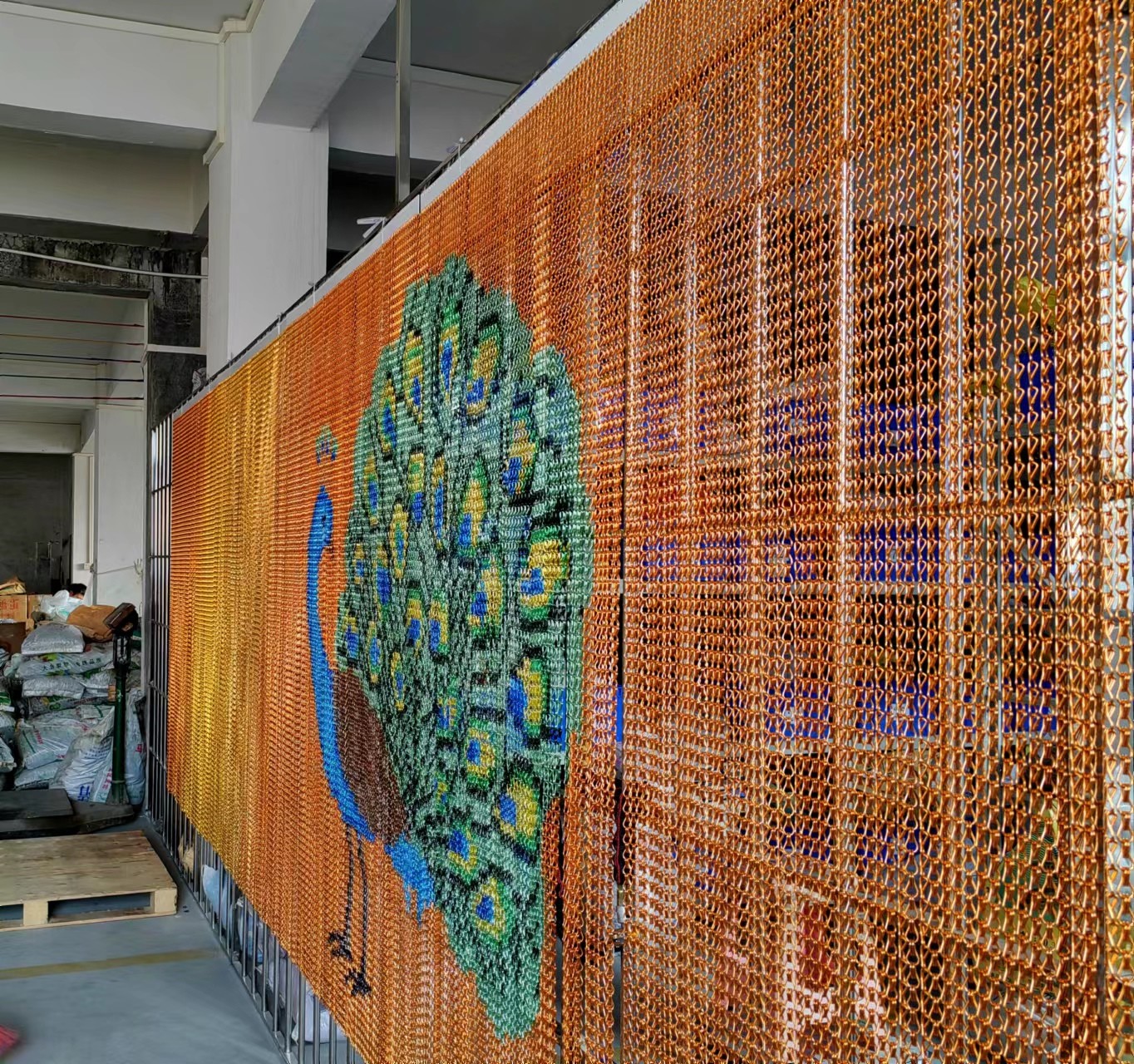 Double Hooks Chain Link Curtain Aluminium Anodized Surface Treatment