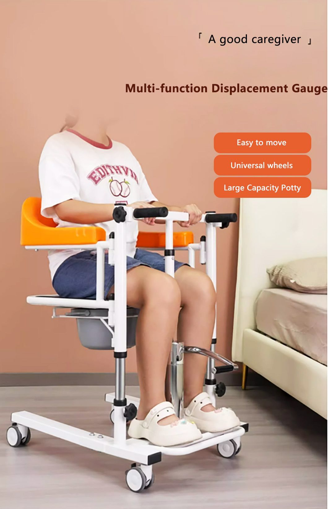 Reliable Quality Adjustable Height Manual Patient Transfer Lift Chair Hydraulic Lift Wheelchair for Paralyzed Use