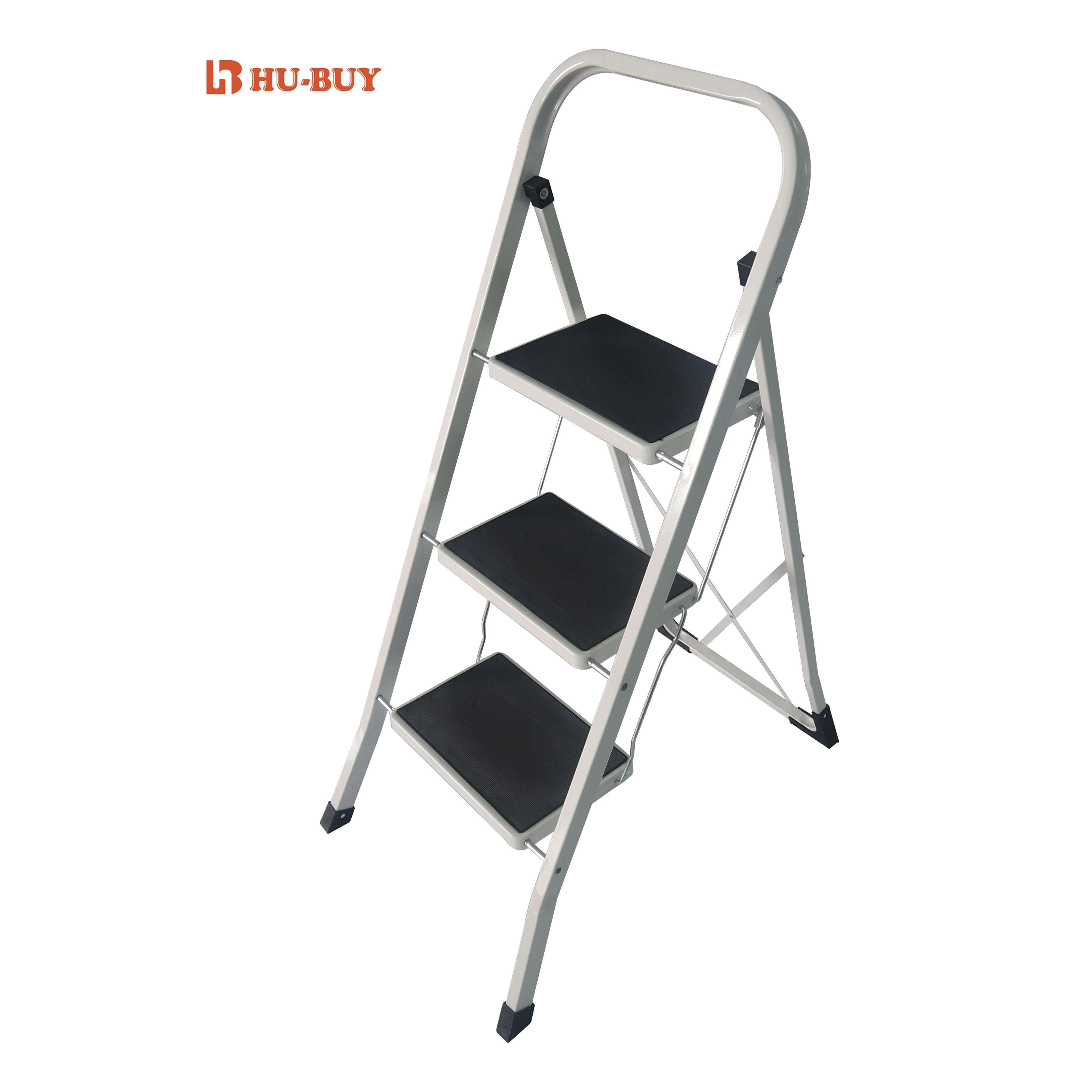 EN131 3 Steps Steel Step Stool Rust Proof Indoor Steel Foot Stool