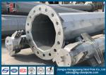 Galvanized Electrical Steel Utility Pole , Tubular Steel Pole Polygonal Shape