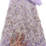 2023 Exquisite handmade beaded lace embroidery lace fabric wedding dress Senegal