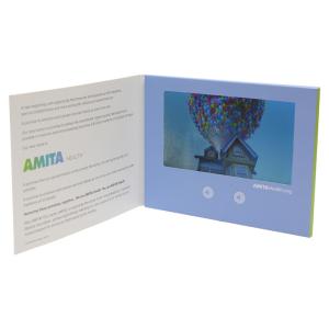 Quality Rechargeable Recordable Video Greeting Card , 2W 8O Paper LCD Video Card wholesale