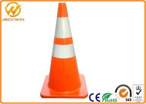 Quality Orange PVC Traffic Safety Cones with 2 Reflective Tape 75cm Height 36 * 36 cm Base wholesale