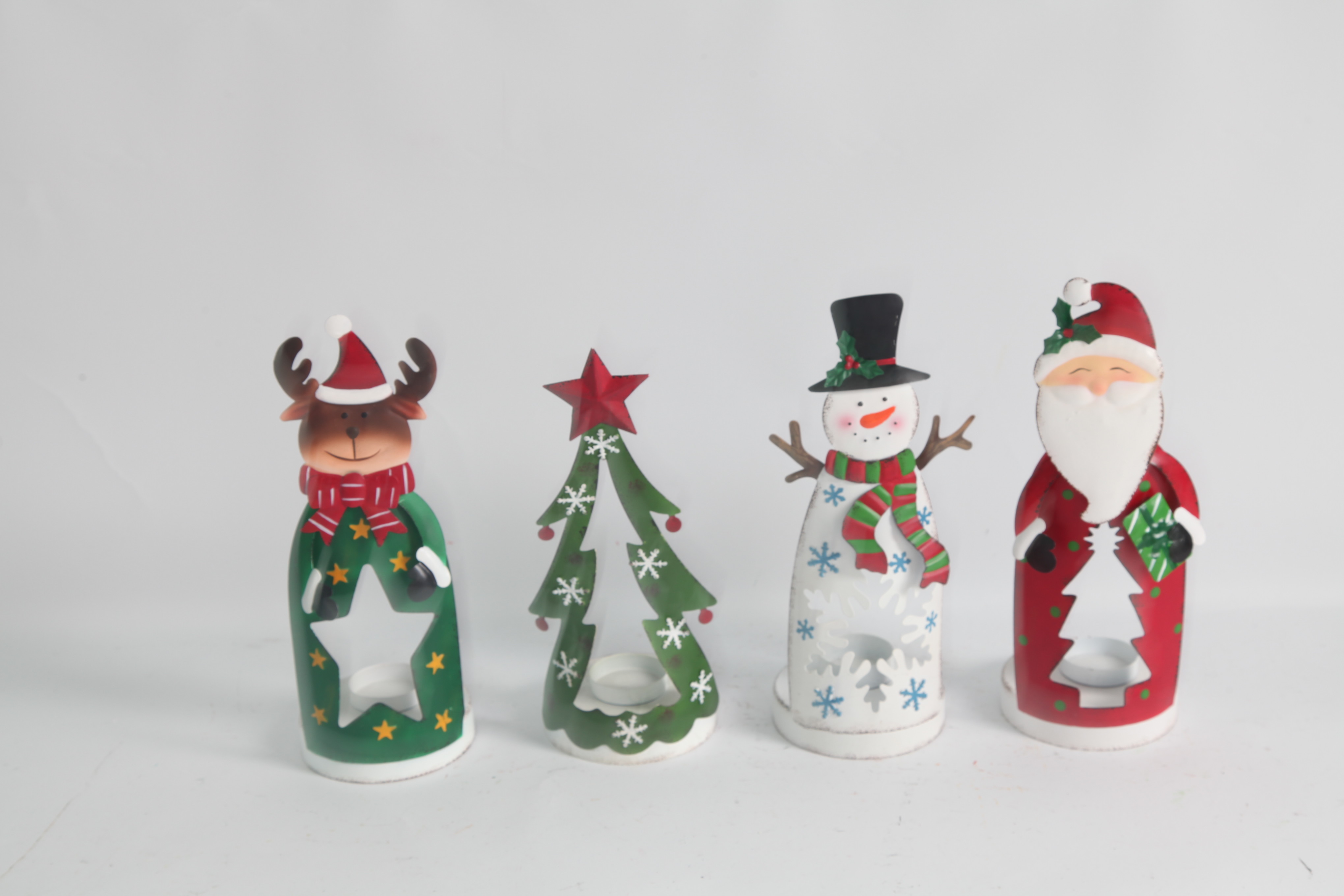 Customized Metal Christmas Decoration Snowman Santa Claus Elk Handicrafts For Modern Holiday Decor