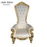 Buy cheap High Back Gold King Bride And Groom Wedding Throne Chairs For Rent 1750x520x550m from wholesalers