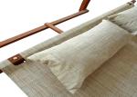 Garden Outdoor Double Arched Larch Frame White Hammock Swing Bed With Canopy
