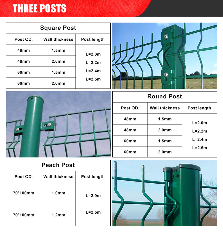 3D Curved Welded Wire Mesh Panel Security Fence with Pressure Treated Heat Treated Wood