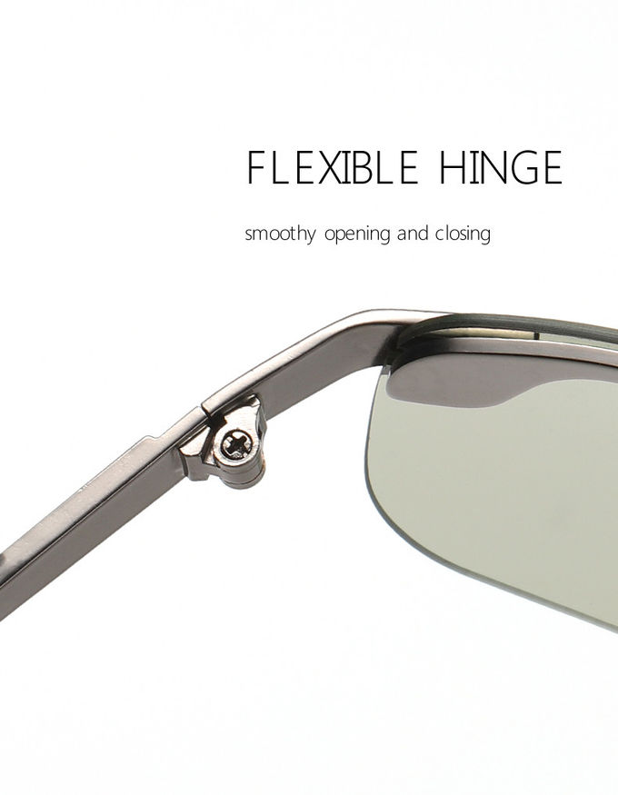 Polarized Photochromic Mens Luxury Sunglasses BSCI Color Changing Lens