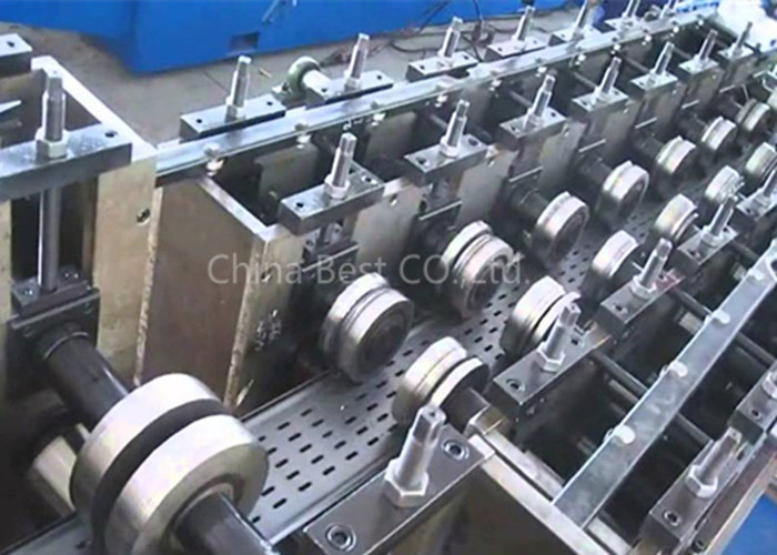 Steel Cable Tray Roll Forming Machine , Roll Forming Equipment High Speed