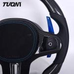 100% Real Black Perforated Leather BMW G20 G28 G30 Carbon Fiber Steering Wheel
