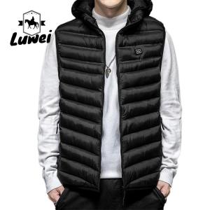 Quality Custom Classic Men Clothing Sleeveless Utility Waistcoats Hooded Quilted Warm Cotton Coat Waterproof Heated Vest wholesale