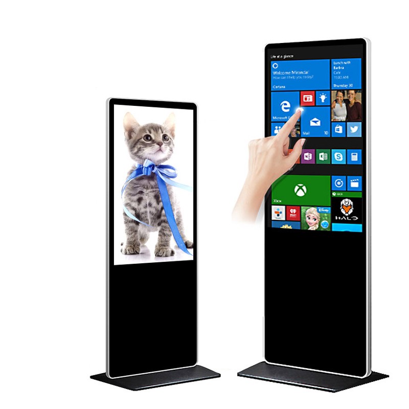 Free stand 55" inch interactive capacitive multi touch screen display CAPT touch monitor with Win10/11 PC or Android OS Kiosk