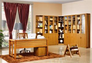 Quality modern Zingana wood study room home bookcase furniture wholesale