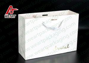 China Simple Style Custom Printed Bakery Bags , Ribbon Handle Monogrammed Paper Bags on sale