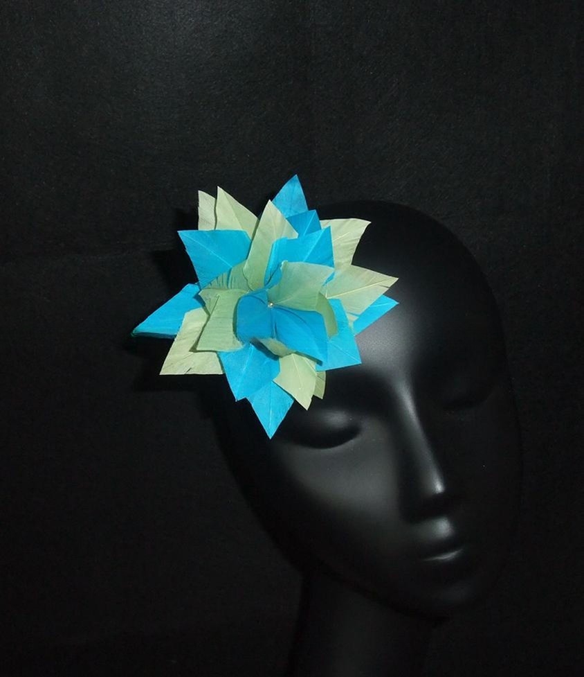 Goose Feather Flower Mount with Wire Accessory Pattern Dyed Shipping DHL UPS FEDEX EMS TNT