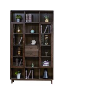 Quality Bookcase 3 Doors 2100mm Wooden Glass Cabinet Solid Wood Glass Door Cabinet wholesale