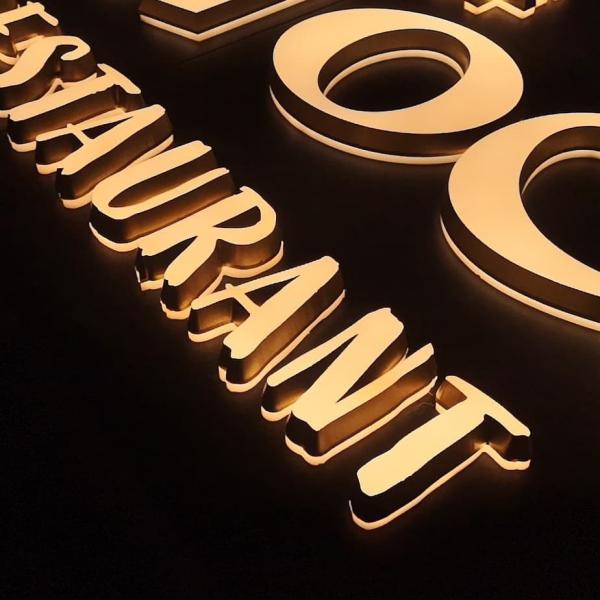50000 Hours Working Lifetime Eye-catching 3D LED Resin Acrylic Coffee Shop Store
