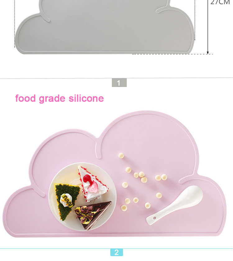 Anti Overflow Washable Reusable Silicone Food Placemat Baby Thick Silicone Placemats