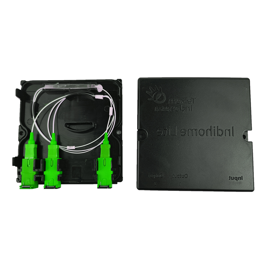 FTTH 2 Cores SC APC Plastic Fiber Optic Splitter Faceplate Socket Panel with 3 Time