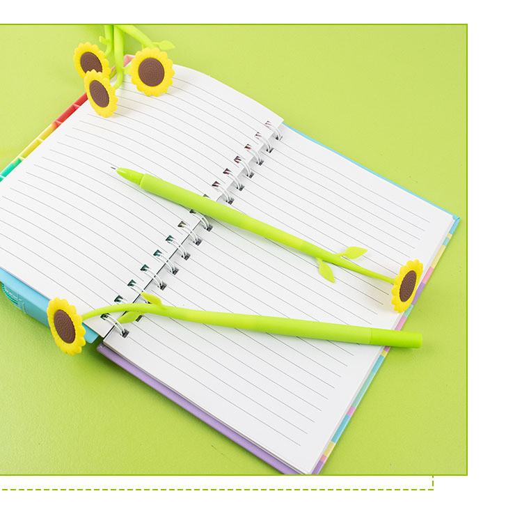 Cute Cartoon Sunflower Silicone Neutral Pen Student Stationery Swing Gift Pen