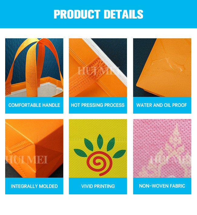 Foldable Tote Shopping Reusable Biodegradable Bag With Handle Waterproof