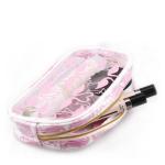 Pink PVC Closure / Custom Cosmetic Bags With Brush Holder / Glitter Zipper