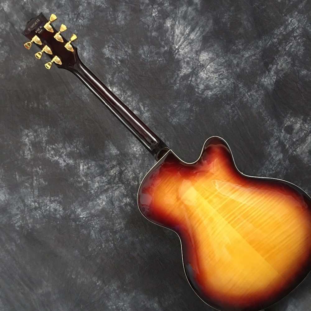Vintage Sunburst L5 Electric Jazz Guitars with gold Hardware