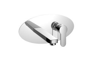 Quality Round Panel Single Handle Wall Mounted Mixer Tap Shower Mixer Ceramic Cartridge wholesale
