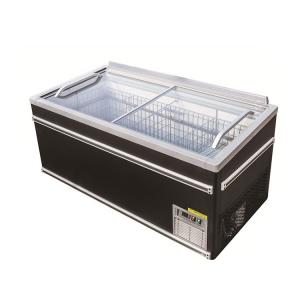 Quality Supermarket Island Freezer Sliding Glass Top Deep Combined Island Freezer wholesale