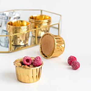 Quality Oil Proof Baked Good Packaging Golden Muffin Cupcake Paper Cups 50MM wholesale