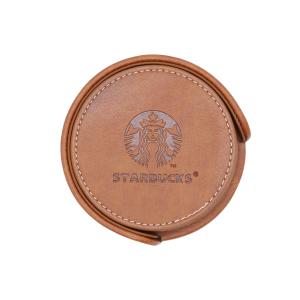 Quality Circular Fancy Stationery Items PU Leather Coasters For Home / Office / Cafe wholesale