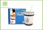 Box Packing Custom Drink Stirrers Bar Tools , Short Thick Wooden Coffee Stir
