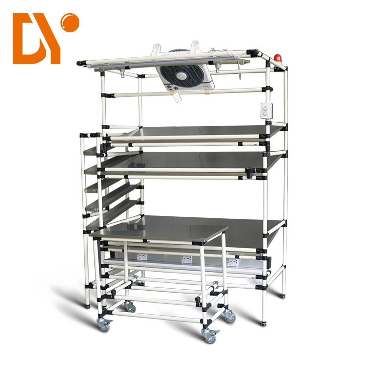 Colorful Lean Pipe Mobile Trolley Cart Hand Pushed For Automobile Parts