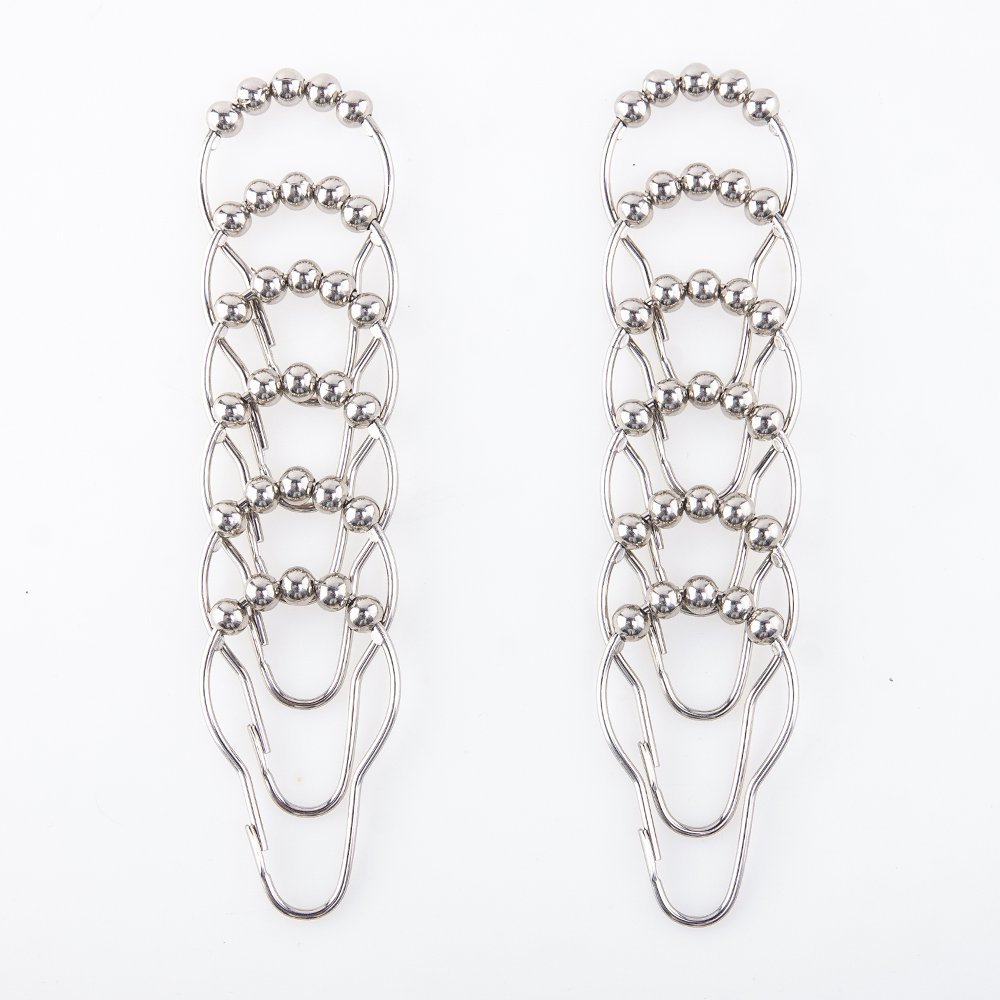 12 Sets Shower Curtain Rings Stainless Steel Rustproof Metal Hooks for Bathroom Shower Rods Curtains