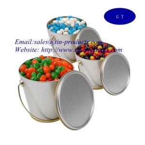 metal bucket, tin bucket ,  for food tin pail with handle ,metal bucket with handle, Tin pail from Goldentinbox.com