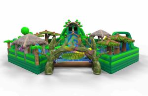 Quality Pvc Tarpaulin Inflatable Water Park , Commercial Bounce House Water Slide wholesale
