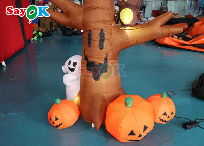 2mH Blow Up Pumpkin For Yard Outdoor Ghosts Tree Halloween Decoration
