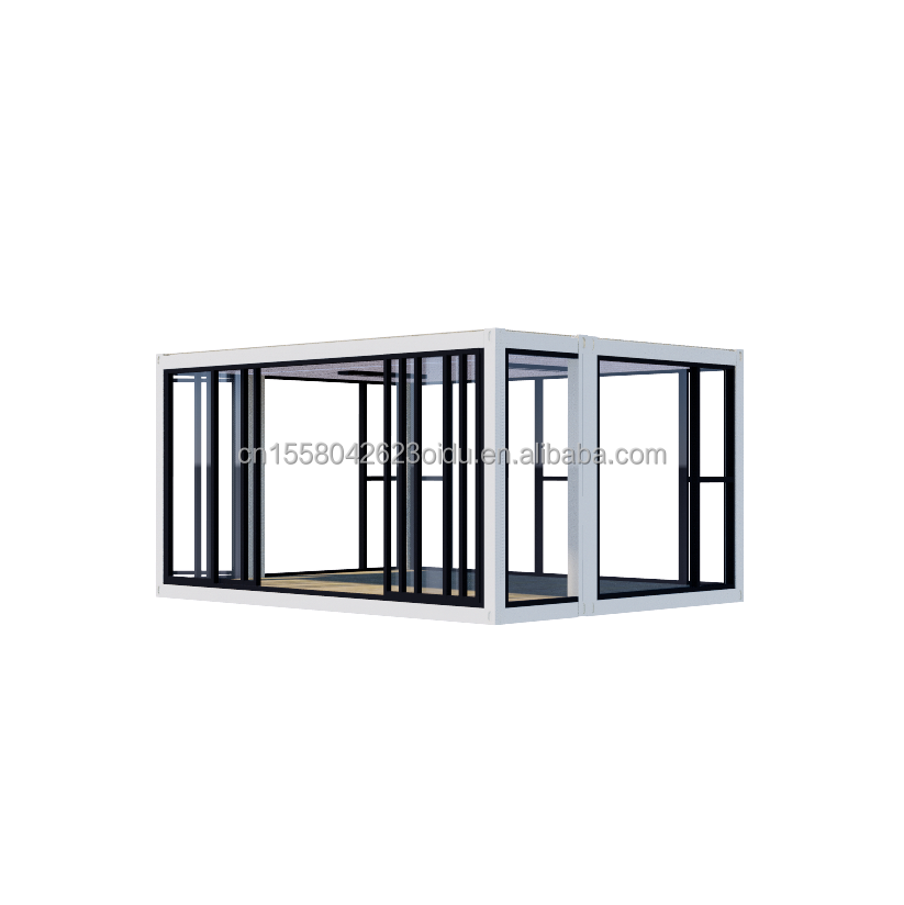 Customized Color 20ft Container Car Exhibition Hall Prefabricated House Folding Aluminum Alloy Tempered Glass Mobile Shop