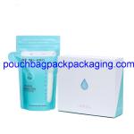 200 ml breast milk storage pouch bag supplier, waterproof double zipper on