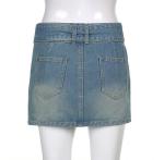 Oem Factory Manufacturer Custom Logo Hip Skirt Lady Short Denim Skirt Custom